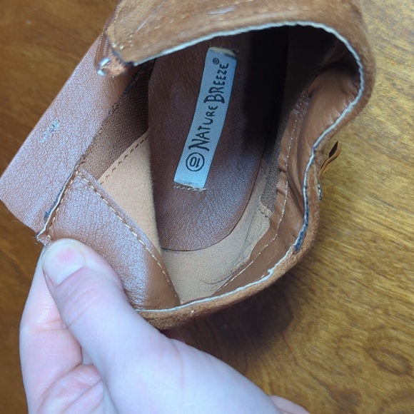 LAST CHANCE-Faux Suede Heeled Booties, size 10 - Picture 8 of 14